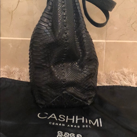 Cashimi black python hobo bag - Picture 4 of 7
